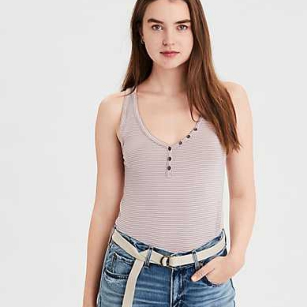 American eagle soft and sexy Henley tank top